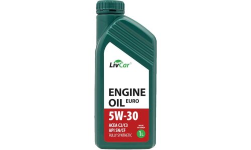 Масло моторное LivCar Engine Oil Euro 5w30, синтетическое, API SN/CF, ACEA C2/C3, универсальное, 1л, арт. LC7110530-001