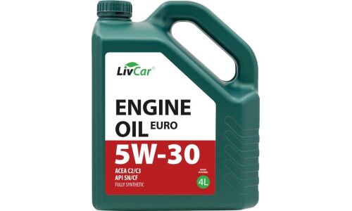 Масло моторное LivCar Engine Oil Euro 5w30, синтетическое, API SN/CF, ACEA C2/C3, универсальное, 4л, арт. LC7110530-004