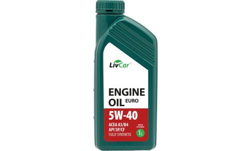 Масло моторное LivCar Engine Oil Euro 5w40, синтетическое, API SP/CF, ACEA A3/B4, универсальное, 1л, арт. LC7110540-001