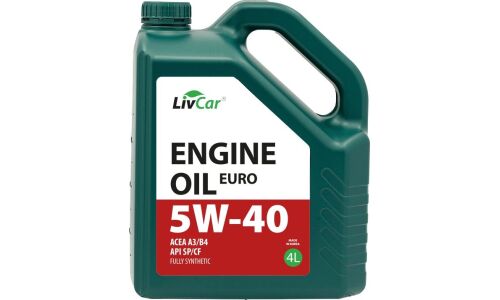 Масло моторное LivCar Engine Oil Euro 5w40, синтетическое, API SP/CF, ACEA A3/B4, универсальное, 4л, арт. LC7110540-004