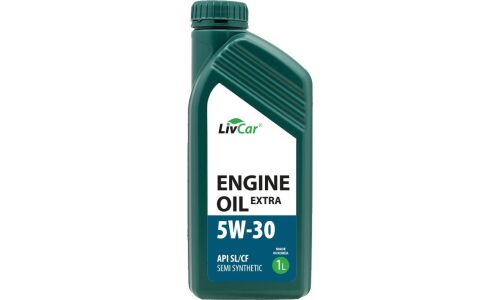 Масло моторное LivCar Engine Oil Extra 5w30, полусинтетическое, API SL/CF, универсальное, 1л, арт. LC2610530-001