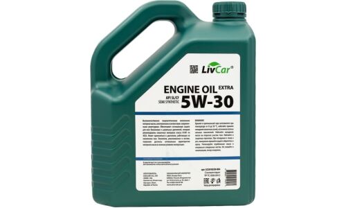 Масло моторное LivCar Engine Oil Extra 5w30, полусинтетическое, API SL/CF, универсальное, 4л, арт. LC2610530-004