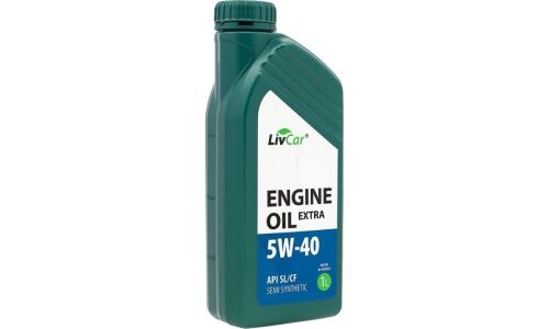 Масло моторное LivCar Engine Oil Extra 5w40, полусинтетическое API SL/CF, универсальное, 1л, арт. LC2610540-001