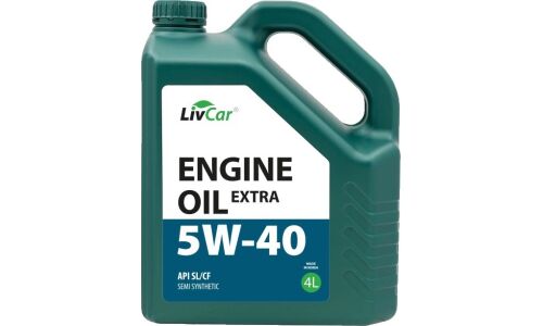 Масло моторное LivCar Engine Oil Extra 5w40, полусинтетическое API SL/CF, универсальное, 4л, арт. LC2610540-004