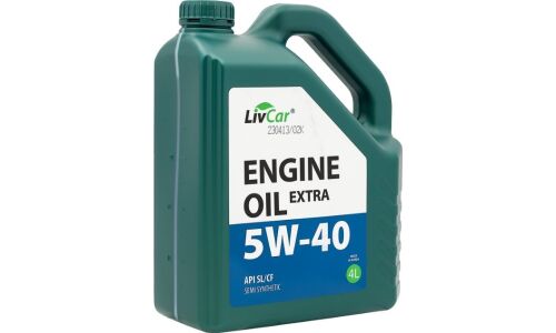 Масло моторное LivCar Engine Oil Extra 5w40, полусинтетическое API SL/CF, универсальное, 4л, арт. LC2610540-004