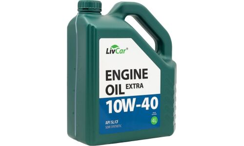 Масло моторное LivCar Engine Oil Extra 10w40, полусинтетическое, API SL/CF, универсальное, 4л, арт. LC2611040-004
