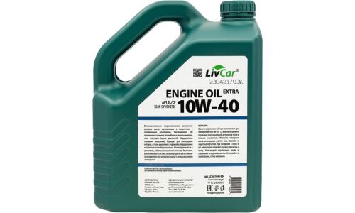 Масло моторное LivCar Engine Oil Extra 10w40, полусинтетическое, API SL/CF, универсальное, 4л, арт. LC2611040-004
