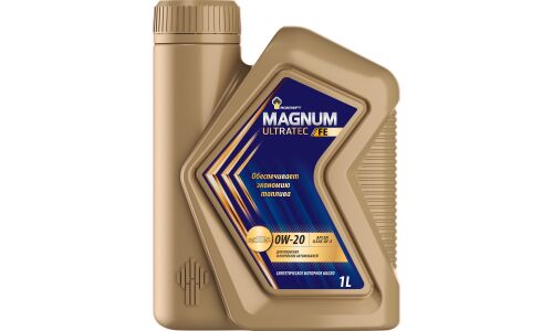 Масло моторное Роснефть Magnum Ultratec FE 0w20, синтетическое, API SN, ILSAC GF-5, для бензинового двигателя, 1л, арт. 40802332