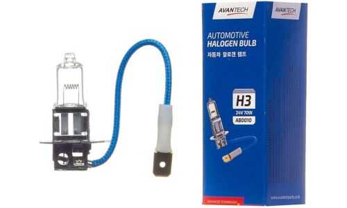 Лампа галогенная Avantech Halogen Bulb H3 (PK22s, T12), 24В, 70Вт, 3200К, 1 шт, арт. AB0010