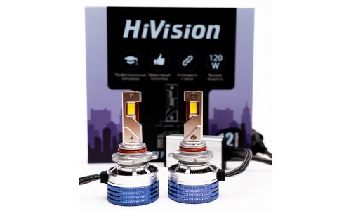 Лампа светодиодная HiVision Z7 Power Bright HB3(9005) (P20d, T12), 12В, 50Вт, 6000К, комплект 2 шт, арт. Л0432