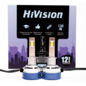 Лампа светодиодная HiVision Z7 Power Bright H1 (P14.5s, T8), 12В, 50Вт, 6000К, комплект 2 шт, арт. Л0426