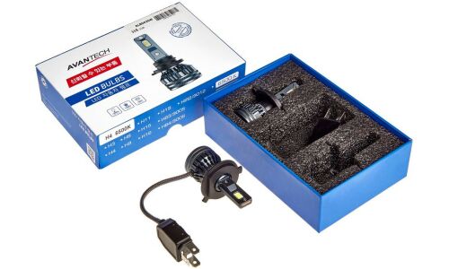 Лампа светодиодная Avantech LED Bulbs H4 (P43t, T16), 12В, 35/35Вт (соответствует 60/55Вт), 6500К, комплект 2 шт, арт. ALB0435W