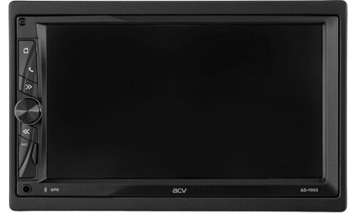 Мультимедийный центр ACV AD-7002, 2 DIN, Android 11, 7" (1024x600), USB/AUX/Bluetooth, 4х50Вт, поддержка камеры заднего вида, с GPS, настраиваемая подсветка