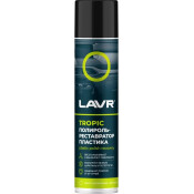 Полироль-реставратор салона Lavr Plastic Polish Recovery, для пластика, винила и резины, с защитой от УФ-лучей, тропический аромат, аэрозоль 400мл, арт. Ln2437 Полироль-реставратор салона Lavr Plastic Polish Recovery, для пластика, винила и резины, с защитой от УФ-лучей, тропический аромат, аэрозоль 400мл, арт. Ln2437