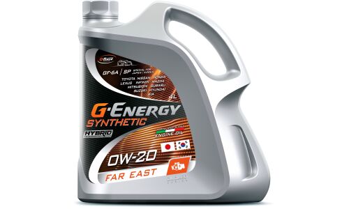 Масло моторное G-Energy Synthetic Far East 0w20, синтетическое, API SP, ILSAC GF-6A, для бензинового двигателя, 4л, арт. 253142536