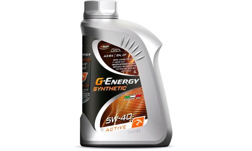 Масло моторное G-Energy Synthetic Active 5w40, синтетическое, API SN/CF, ACEA A3/B4, универсальное, 1л, арт. 253142409