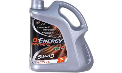 Масло моторное G-Energy Synthetic Active 5w40, синтетическое, API SN/CF, ACEA A3/B4, универсальное, 4л, арт. 253142410