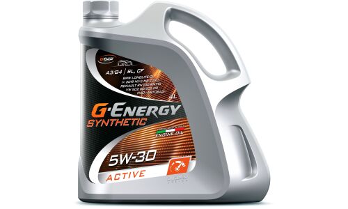 Масло моторное G-Energy Synthetic Active 5w30, синтетическое, API SL/CF, ACEA A3/B4, универсальное, 4л, арт. 253142405