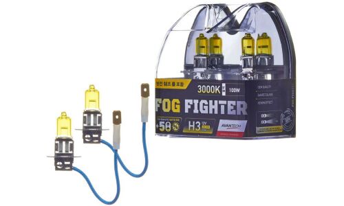 Лампа галогенная Avantech Fog Fighter H3 (PK22s, T12), 12В, 55Вт (соответствует 100Вт), 3000К, комплект 2 шт, арт. AB3003