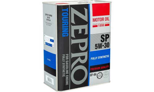 Масло моторное Zepro Touring 5w30, синтетическое, API SP, ILSAC GF-6A, для бензинового двигателя, 4л, арт. 4251-004-0