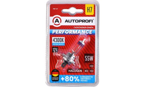 Лампа галогенная Autoprofi Performance H7 (PX26d, T11), 12В, 55Вт, 4300К, 1 шт, арт. PRF-H7