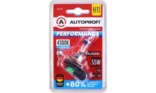 Лампа галогенная Autoprofi Performance H11 (PGJ19-2, T11), 12В, 55Вт, 4300К, 1 шт, арт. PRF-H11