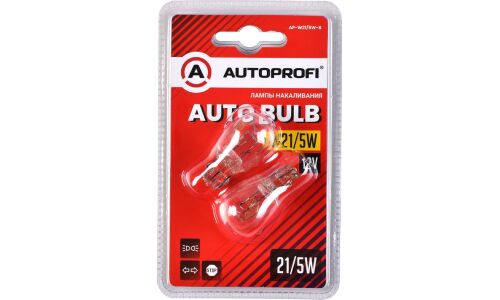 Лампа Autoprofi Auto Bulb W21/5W (W3x16q, T20), 12В, 21/5Вт, комплект 2 шт, арт. AP-W21/5W-B