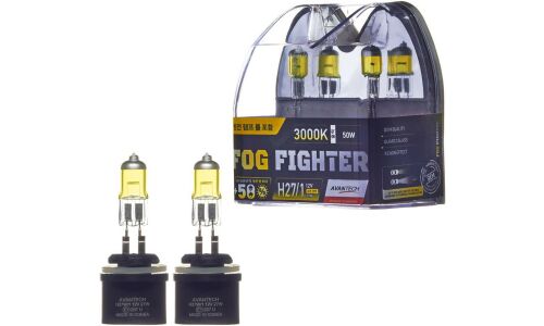 Лампа галогенная Avantech Fog Fighter H27W/1 (PG13, T9), 12В, 27Вт (соответствует 50Вт), 3000К, комплект 2 шт, арт. AB3027
