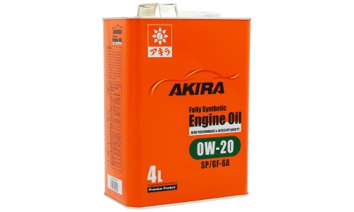 Масло моторное Akira Engine Oil 0w20, синтетическое, API SP, ILSAC GF-6A, для бензинового двигателя, 4л, арт. A00032230-004