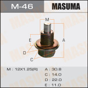 Болт маслосливной с магнитом Masuma  Nissan  12х1.25mm   VG33,VQ35,QG18,SR16,YD22,QR20,25,KA24