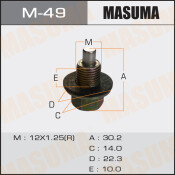Болт маслосливной с магнитом Masuma  Toyota  12х1.25mm   1ZZ,1NZ,2NZ,2AZ,1MZ,3S,1HD