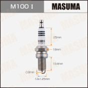 Свеча зажигания Masuma Iridium с иридиевым электродом, арт. M100I