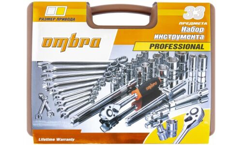 Набор инструментов Ombra, под размер 1/2", комплект 33 предмета, арт. 55516
