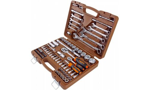Набор инструментов Ombra, под размеры 1/2" и 1/4", комплект 82 предмета, арт. 55014