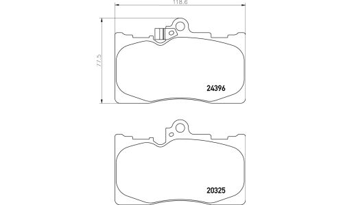 Колодки тормозные дисковые Nisshinbo передние, комплект на ось (4 шт), арт. NP1072 (PF-1547)