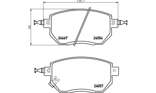 Колодки тормозные дисковые Nisshinbo передние, комплект на ось (4 шт), арт. NP2024 (PF-2554)