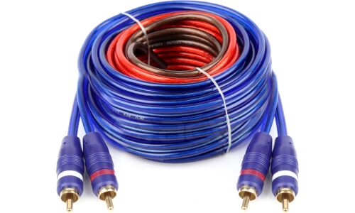 Комплект проводов для 2-канального усилителя ACV ECO 21-KIT2-8, силовой (8AWG), акустический (15AWG), управляющий (18AWG) и межблочный кабели, держатель с предохранителем AGU 40А, клеммы (8AWG)