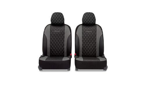Чехлы Autoprofi Excellent, для переднего и заднего ряда, экокожа, черный/темно-серый цвет, 11 предметов, арт. EXL-1103G BK/D.GY
