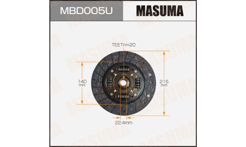 Диск сцепления Masuma (215х140х20х22.4мм), арт. MBD005U