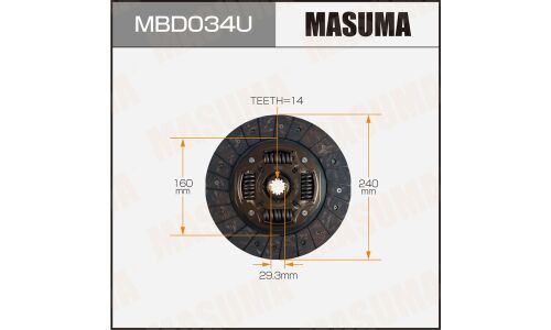 Диск сцепления Masuma (240х160х14х29.3мм), арт. MBD034U