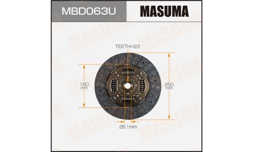 Диск сцепления Masuma (250х160х23х26.1мм), арт. MBD063U