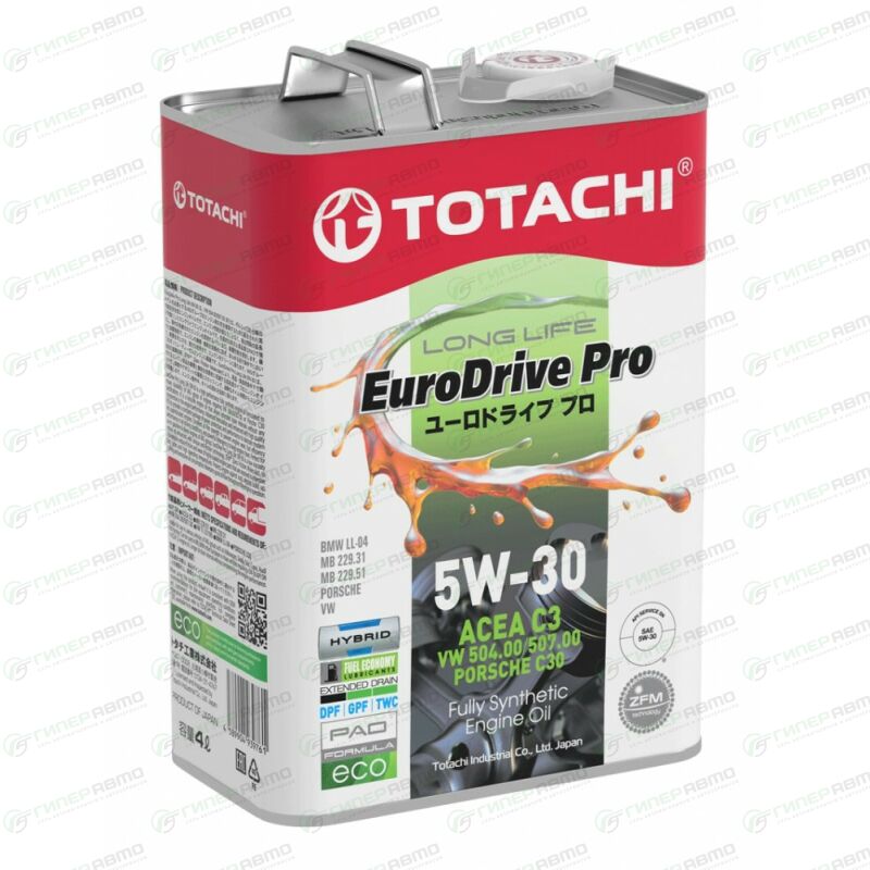 Масло моторное Totachi EuroDrive Pro Long Life 5w30, синтетическое, API ...