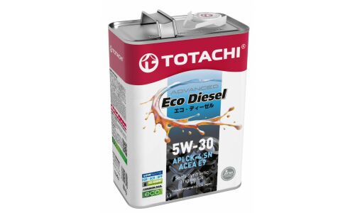 Масло моторное Totachi Eco Diesel Advanced 5w30, полусинтетическое, API CK-4/SN, ACEA E9, универсальное, 6л, арт. E2206