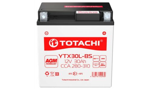 Аккумуляторная батарея TOTACHI MOTO YTX30L-BS 30 а/ч R AGM