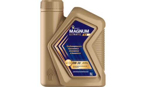 Масло моторное Роснефть Magnum Ultratec A3 0w30, синтетическое, API SN/CF, ACEA A3/B4, универсальное, 1л, арт. 40816832
