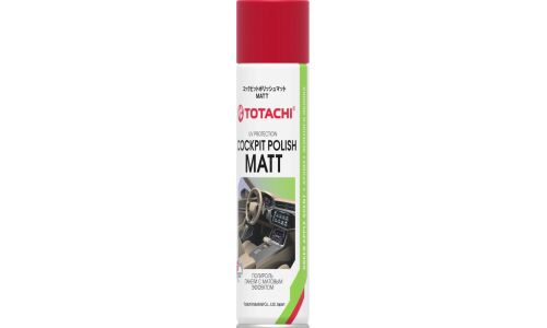 Полироль салона Totachi Cockpit Polish Matt, для пластика, винила и резины, антистатик, с ароматом яблока, аэрозоль 400мл, арт. 9E240