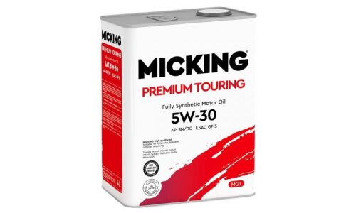 Масло моторное Micking Premium Touring MG1 5w30, синтетическое, API SN RC, ILSAC GF-5, для бензинового двигателя, 4л, арт. OIL4070
