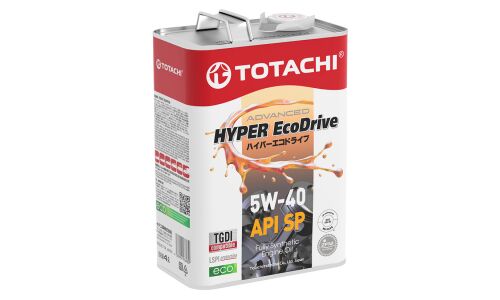 Масло моторное Totachi Hyper Ecodrive Fully Synthetic 5w40, синтетическое, API SP/CF, универсальное, 4л, арт. E1504