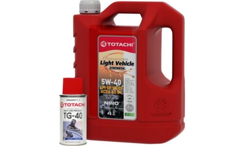 Масло моторное Totachi Niro LV 5w40 синтетическое, API SP/CF, ACEA A3/B4, универсальное, 4л, + смазка TG-40, 140мл, арт. 1P1A4