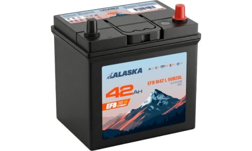 Аккумулятор Alaska EFB M-42/50B20L, 42Ач, CCA 510А, необслуживаемый, арт. A2142